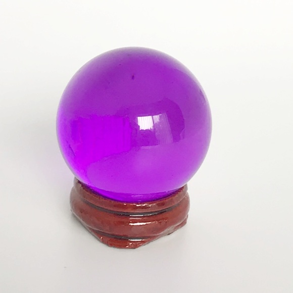 Other - Purple Obsidian Stone Sphere w/ Wooden Base, NWOT